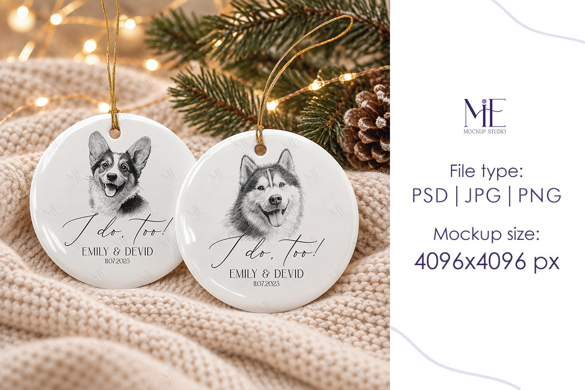 Xmas Family Ceramic Ornament Mockup, a Merchandise Mockup by Mie Mockup Studio (Photo 3 of 7)