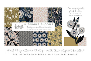 MIDNIGHT BLOOMS CLIPART BUNDLE DH