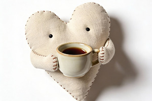 Handmade Heart Holding Coffee Cup, a Holiday Photo by IrinaCzaran