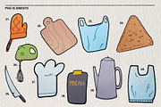 Kitchen set items and food 44 PNG, a Food Illustration by LOKSKIH (Thumbnail 6 of 7)