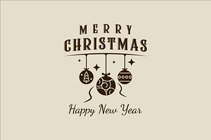 christmas ball logo vintage vector, a Branding & Logo Template by zyxroun shop