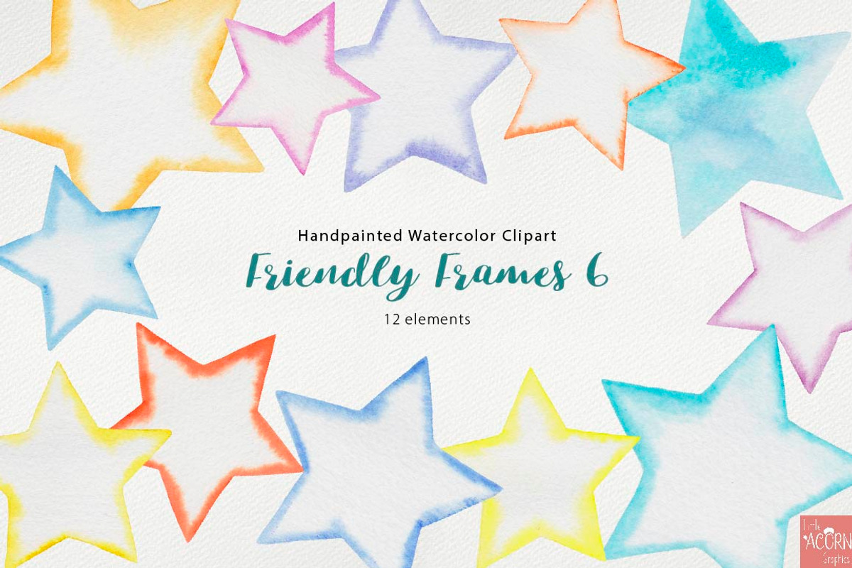 Watercolor Friendly Frames Bundle, an Object Graphic by LittleAcornGraphics (Photo 10 of 10)