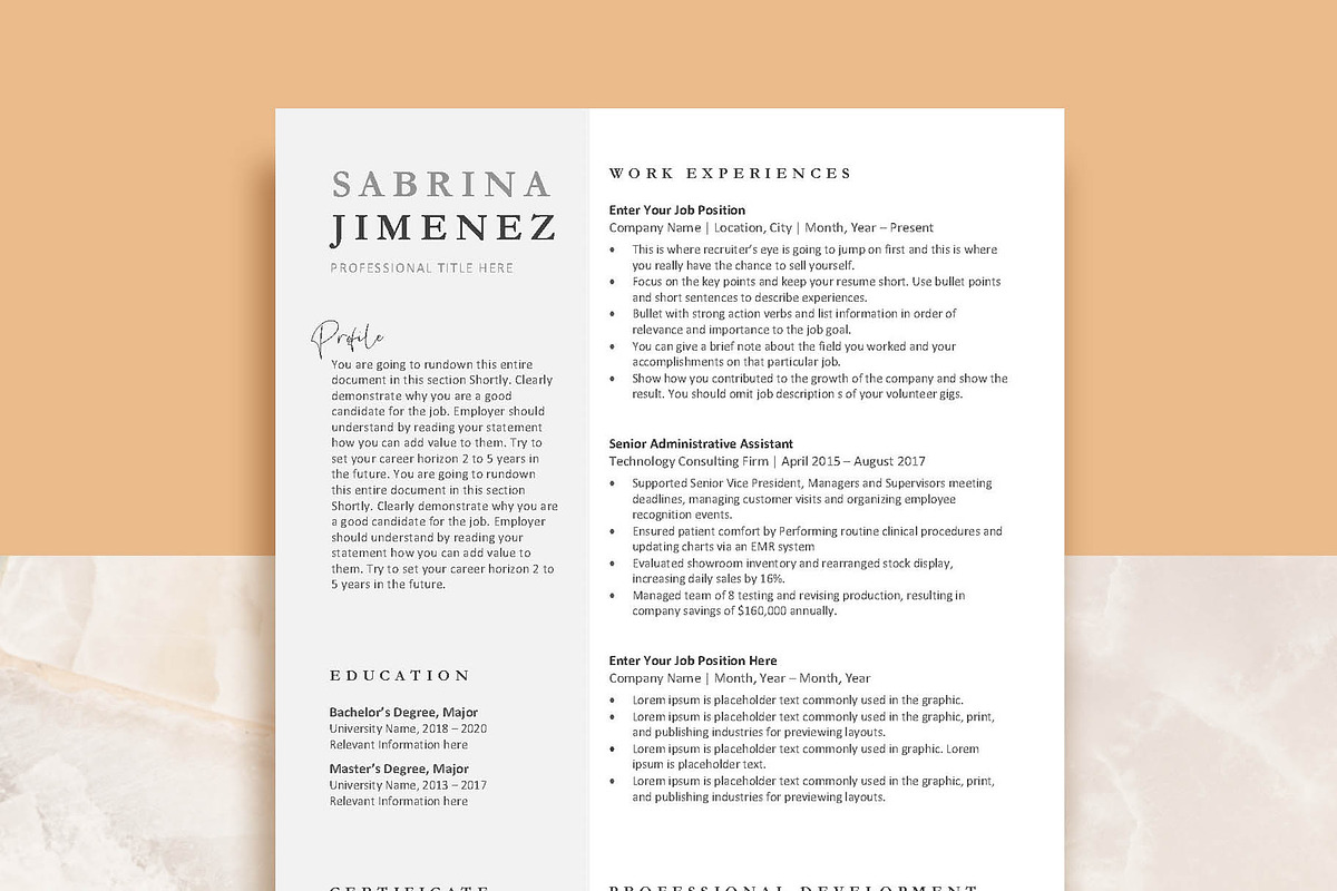 Professional Resume Template Pack, a Resume Template by VictoriousVita (Photo 1 of 8)
