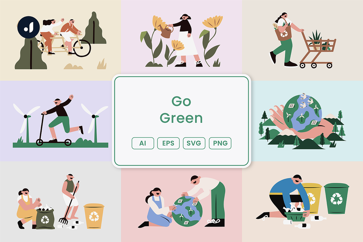 Go Green Illustration, an Object Illustration by Jump Studio (Photo 1 of 10)