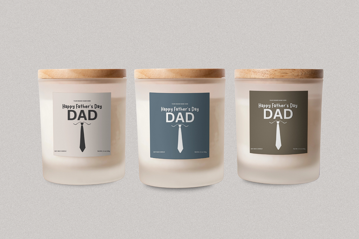 Fathers Day Candle Label Template, a Branding & Logo Template by KnowyourLabel (Photo 1 of 5)