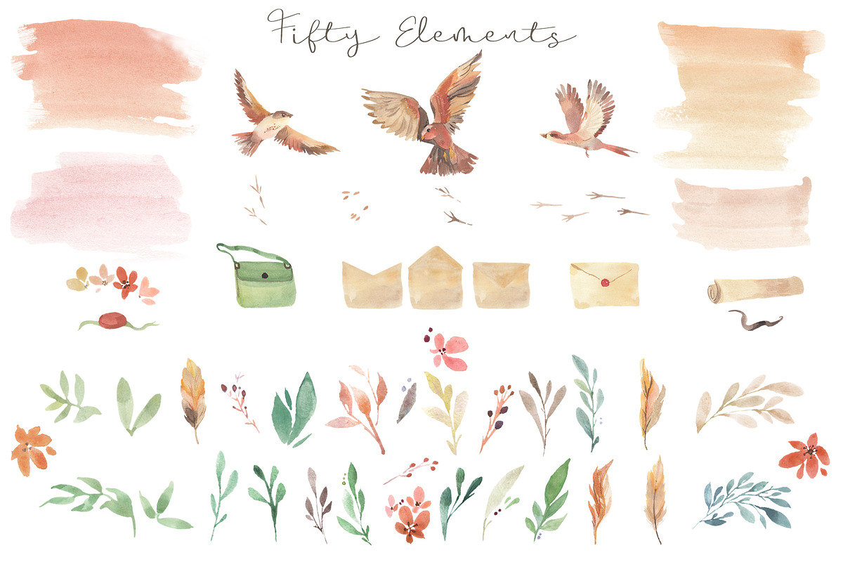Bird Post - Watercolor Collection, an Illustration by ColorfulNest (Photo 2 of 8)