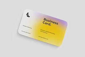 Realistic Rounded Business Card Mock, an Advertising Mockup by graphypix