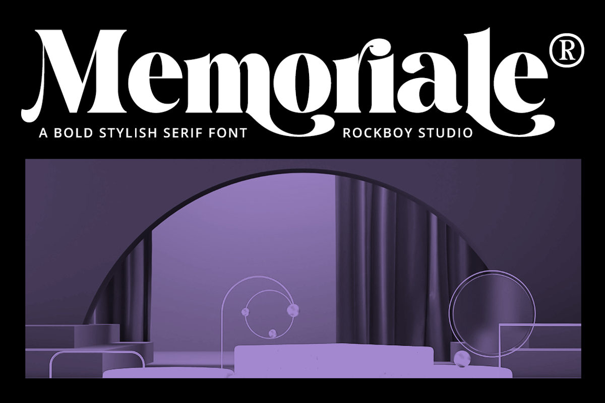 Memoriale - Logo Font, a Serif Font by RockboyStd (Photo 1 of 12)