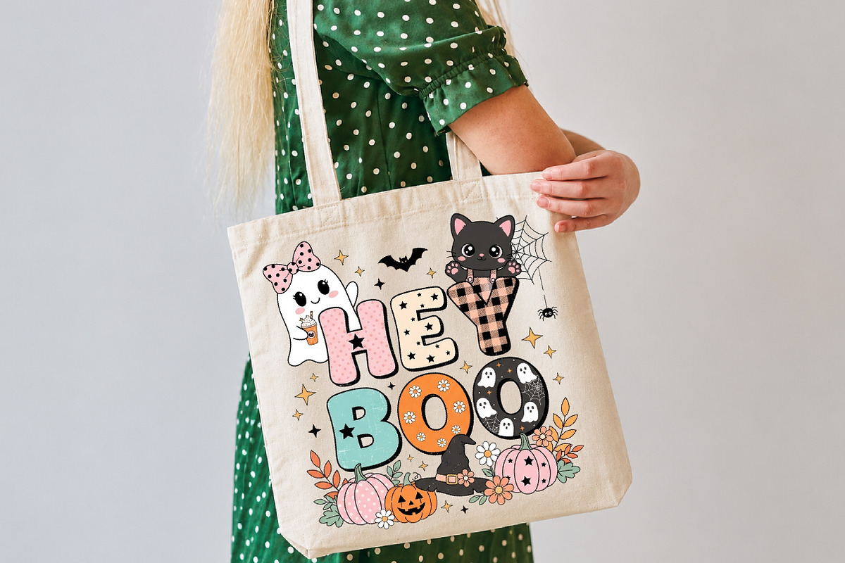 Hey Boo Retro Halloween PNG, a Seasonal Illustration by DreamCafeArt (Photo 6 of 7)