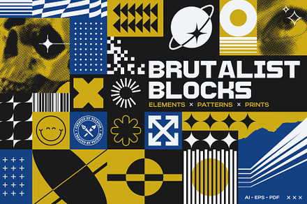 Brutalist Blocks Vector Pack, a Decorative Illustration by Vecster