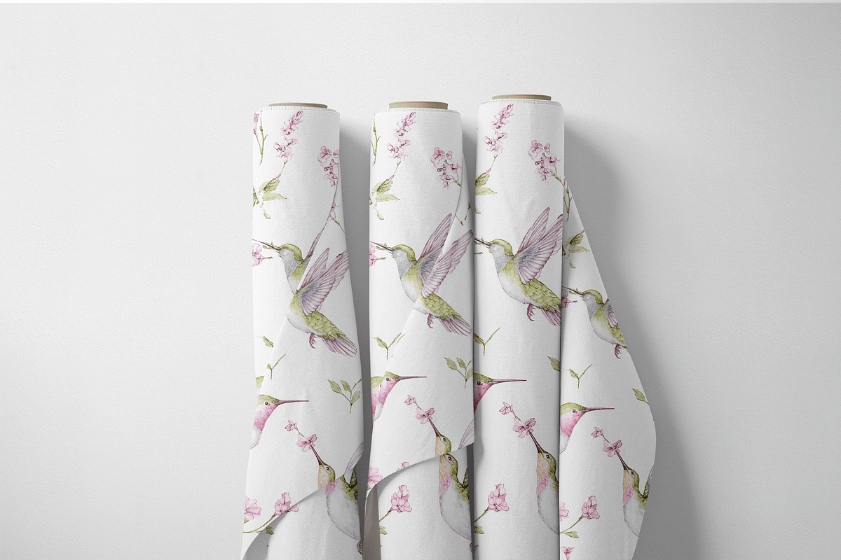 Hummingbirds Pattern, an Illustration by Pati Charm Studio (Photo 7 of 7)