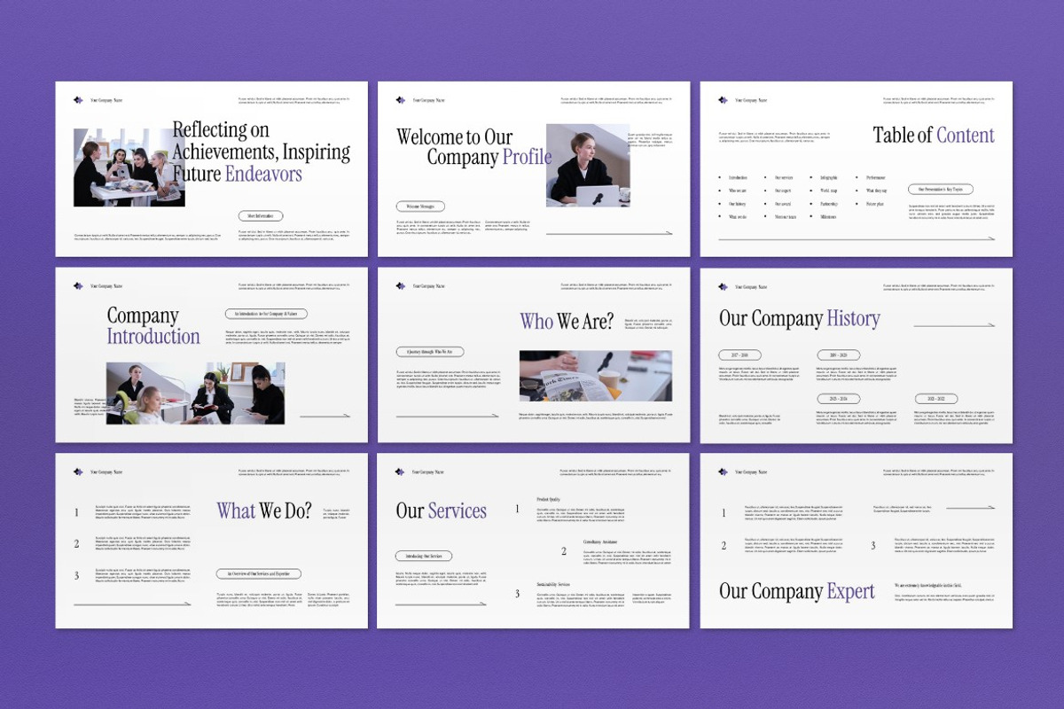 White Company Profile Google Slide, a Presentation Template by graphicook (Photo 2 of 4)