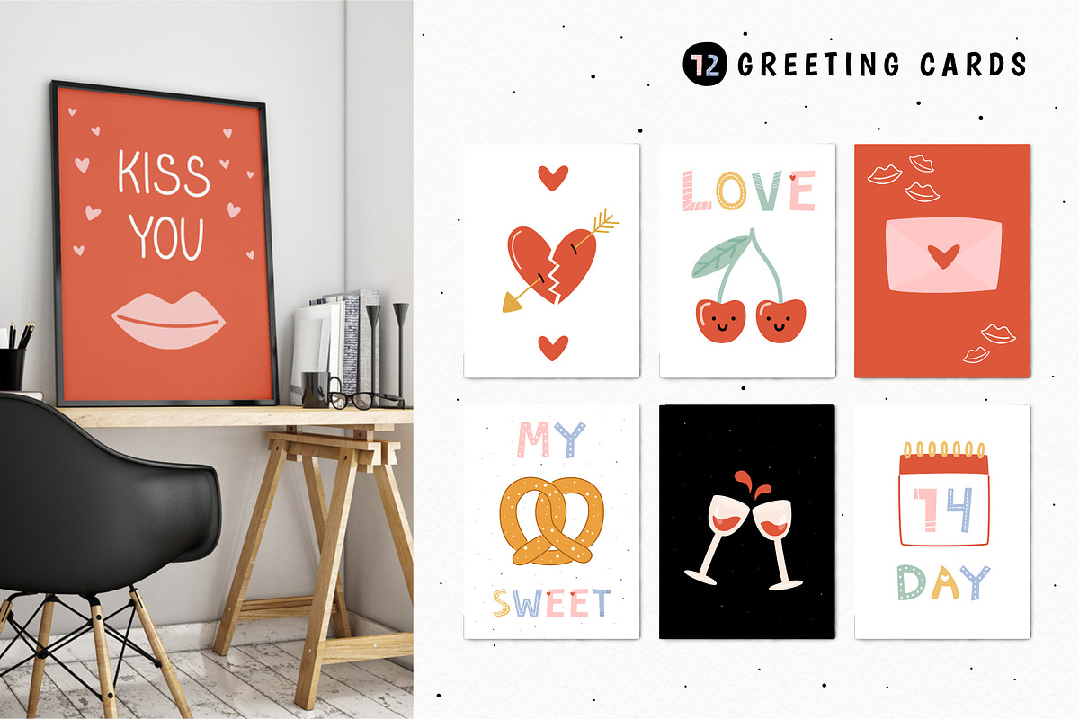 Valentine's Day set, a Person Illustration by ValeriiaFeeva (Photo 4 of 9)