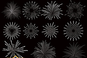 Fireworks Vector Clipart, an Object Graphic by Digital Curio