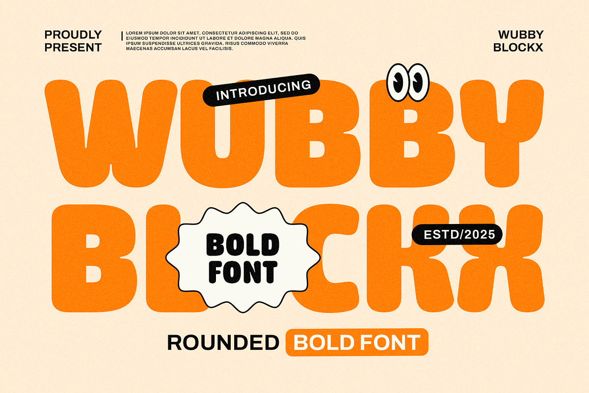 WubbyBlockx - Rounded Bold Font, a Sans Serif Font by Mine Type Lab (Photo 1 of 10)