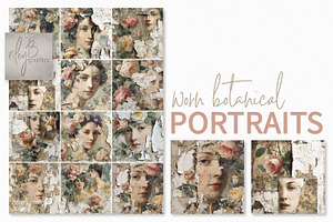 Worn Botanical Portraits, a Decorative Illustration by rileyBgraphics