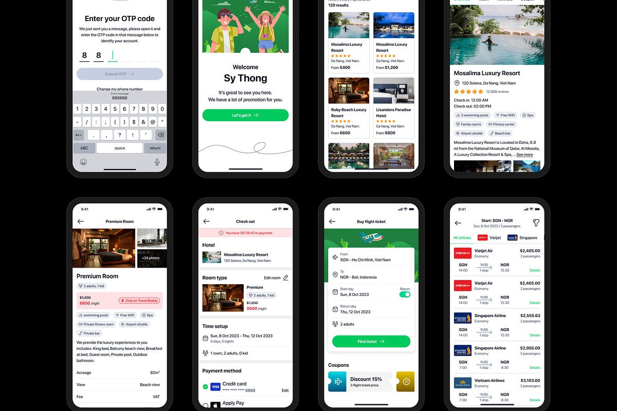 Travel Booking UI Kit App, an UI Kit Template by sythongnguyen777 (Photo 4 of 6)