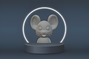 Mouse with Big Ears 3D Model, an Animal 3D Model by Ink Gallery (Thumbnail 3 of 3)