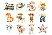 Watercolor Baby Cowboy Boot Clipart, a Seasonal Illustration by Design Market (Thumbnail 2 of 8)