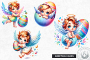 Watercolor Cute Angel Easter clipart, a Seasonal Illustration by ThatsDesignArt (Thumbnail 6 of 10)
