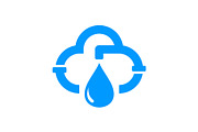 Cloud Pipeline Water Droplet Logo, a Branding & Logo Template by Buqancreative (Thumbnail 1 of 4)