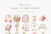 Apple Baby Shower Watercolor, a Seasonal Illustration by Invite to Clipart (Thumbnail 5 of 10)