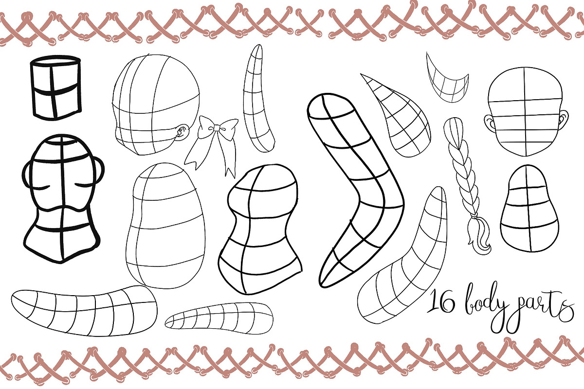 Procreate character making kit, a Brush Add-On by Meisanmui (Photo 3 of 6)