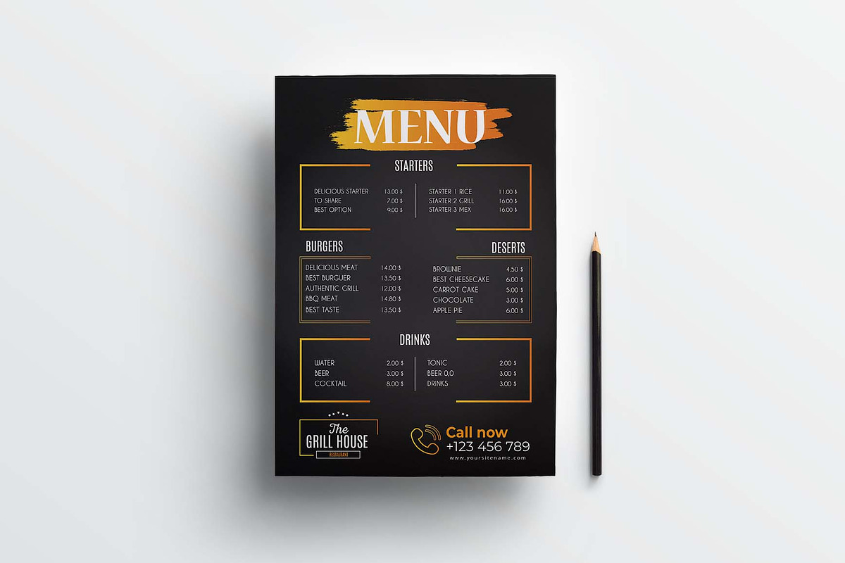 Modern Restaurant Food Menu, a Flyer Template by obayes (Photo 3 of 3)