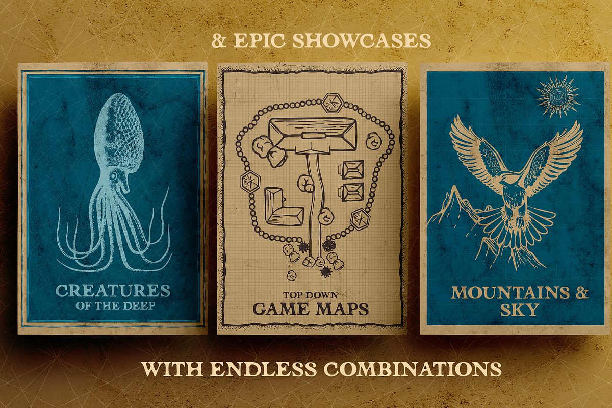 Fantasy Worlds: Antique Map Creator, a Brushes & More by Salty Sweet Creative (Photo 4 of 10)