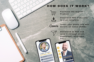 DIGITAL BUSINESS CARD Template Canva