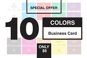 Simple Business Card 10 Colors