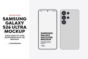 Samsung Galaxy S26 Ultra Mockup, an Android Mockup by UnicDesign