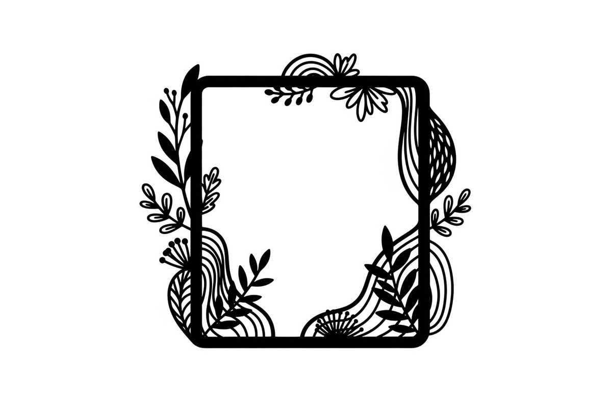 Nature Frame Art Silhouette Clipart, a Graphic by hafijul (Photo 4 of 13)