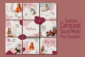 Fashion Carousel Social Media Post, a Social Media Template by MightyDesign
