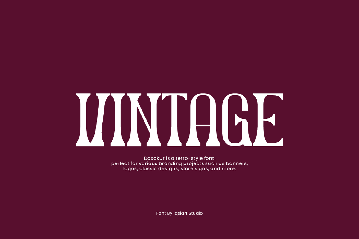 Daxokur - Retro Serif Font, a Slab Serif Font by Iqsiart Studio (Photo 3 of 7)