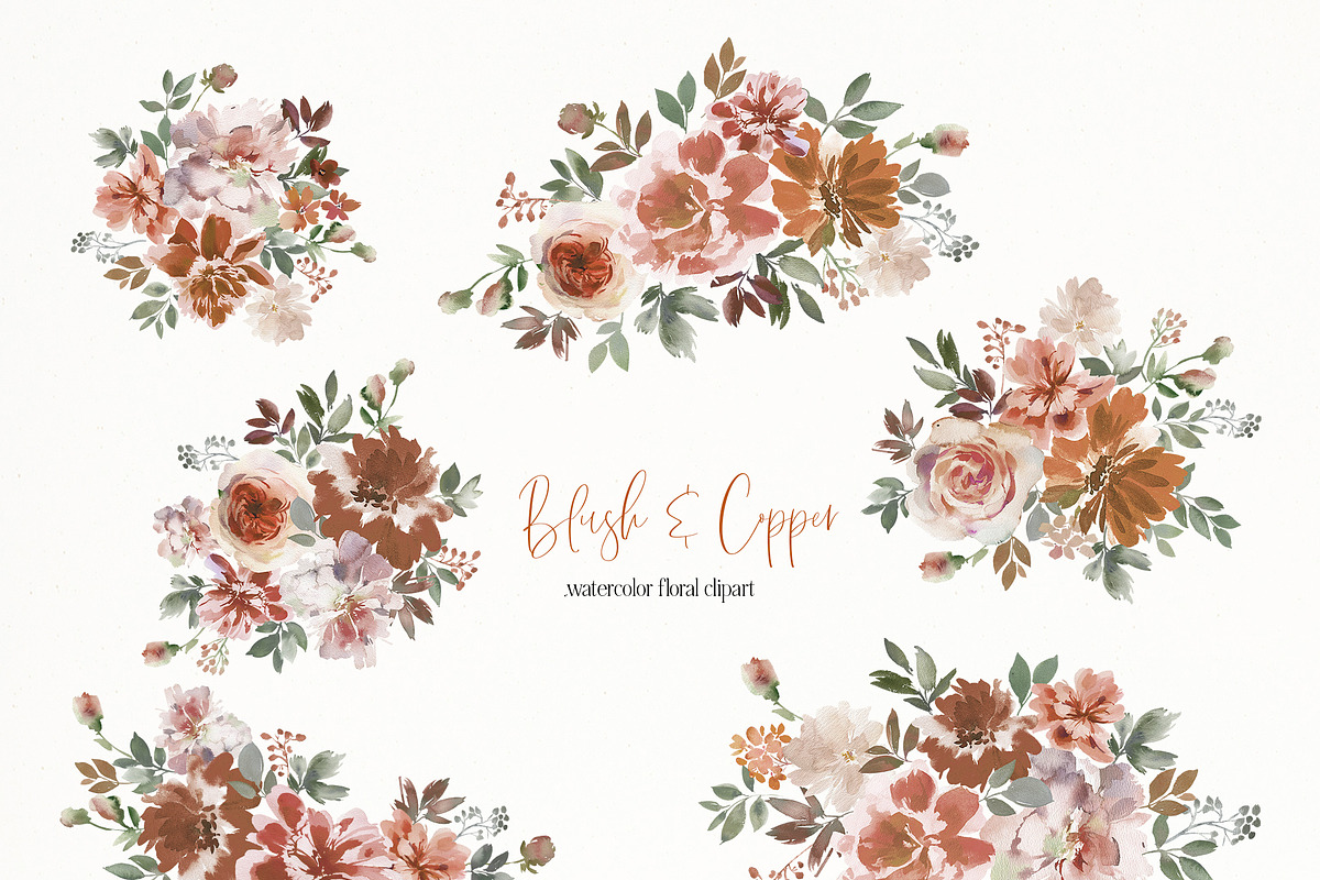 Fall Watercolor Flower Clipart, an Illustration by whiteheartdesign (Photo 2 of 5)