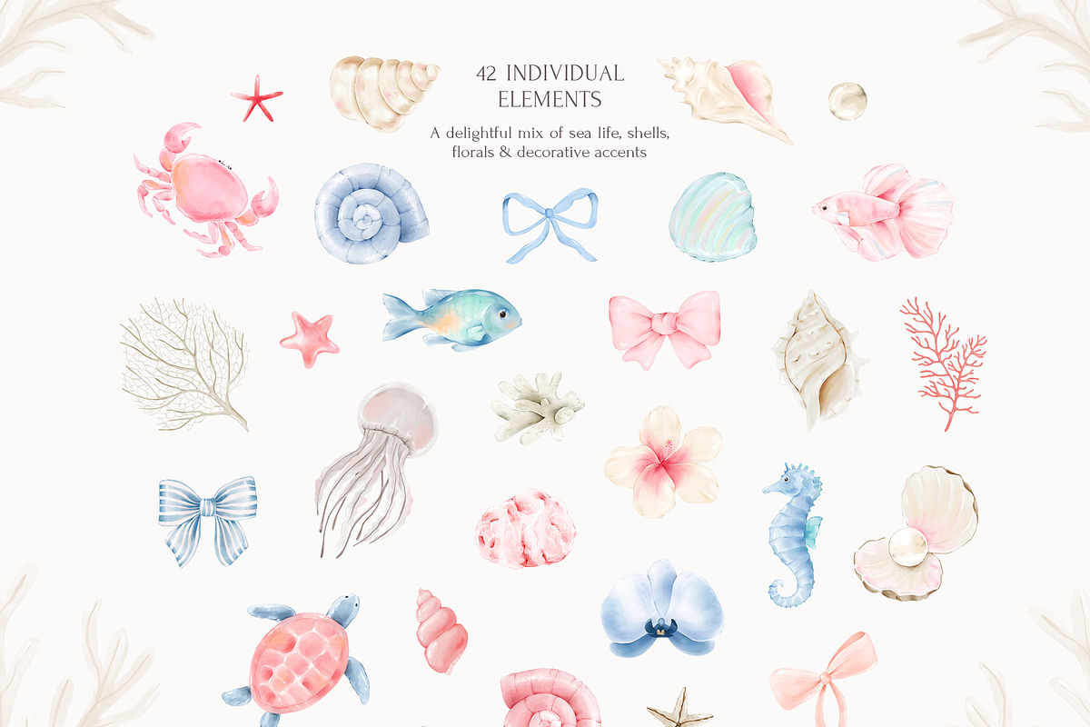 Dreamy Sea Watercolor Collection, a Decorative Illustration by Eva Gentle (Photo 5 of 12)