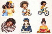 Afro Black Woman Kid Clipart, an Illustration by Rose Art (Thumbnail 3 of 4)