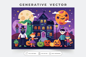 A festive group of children celebrat, a Graphic by Iftikhar Alam