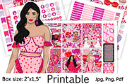 Galentines Stickers 2x1,5, a Stationery Template by GlamArtZhanna (Thumbnail 1 of 6)