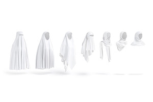 7 White Muslim Head Dress 3D Model