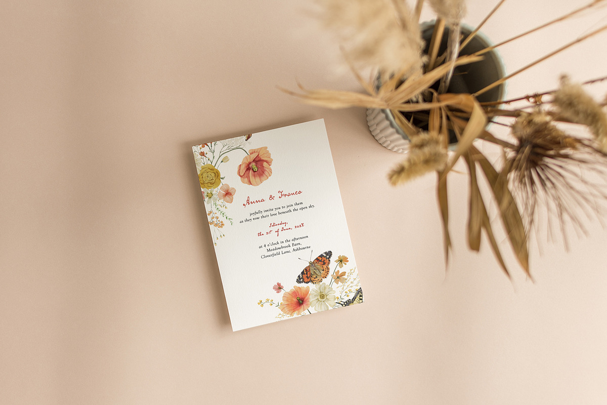 Sunset Wildflowers Delicate Flora, a Decorative Illustration by SunnyAfternoons (Photo 10 of 15)
