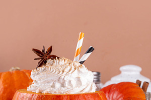 Pumpkin Spice latte In Served in Whole Pumpkin, a Food & Drink Photo by Rimma