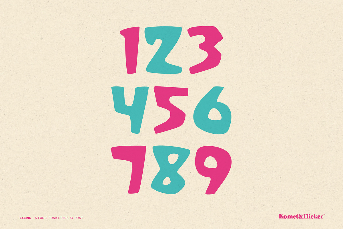 Sabiné - A Fun & Funky Display Font, a Sans Serif Font by Komet & Flicker (Photo 6 of 12)