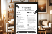 Editable Airbnb Welcome Sign, a Print Template by MondaySpark (Thumbnail 9 of 9)