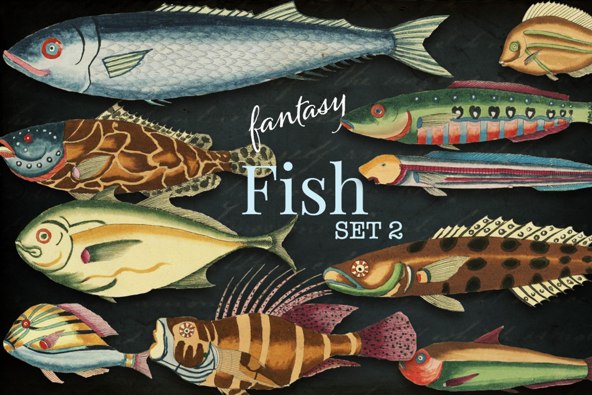 Beautiful Fantasy Fish Set 2, a Graphic by Digital Vintage (Photo 1 of 2)