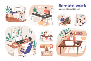 Freelance People Working Remotely