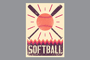 Softball vector poster set., a Sport Illustration by PoPaShop (Thumbnail 6 of 8)