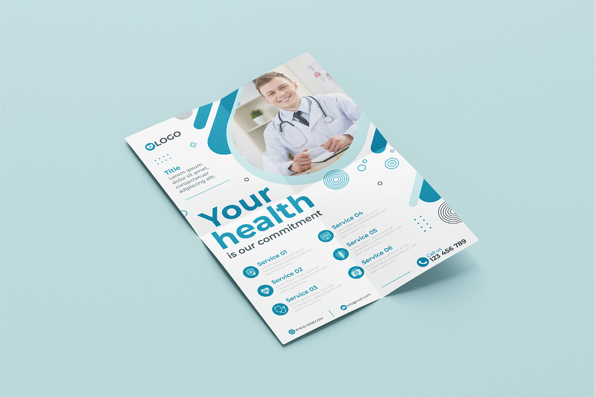 Sale medical flyer design template, a Flyer Template by Workhu (Photo 2 of 3)