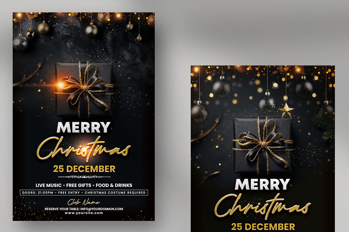 Merry Christmas - 2 Flyers (PSD), a Flyer Template by PixelsDesign (Photo 1 of 3)